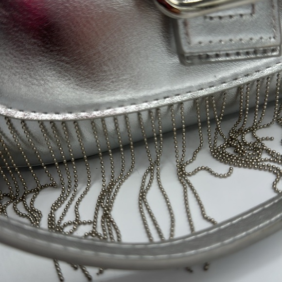 NWT Silver beaded fringe shoulder bag - Picture 3 of 7